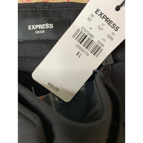 NWT Express Editor Skinny Mid Rise Black Ponte Dress Pants 6L RQ10251 - Picture 5 of 14